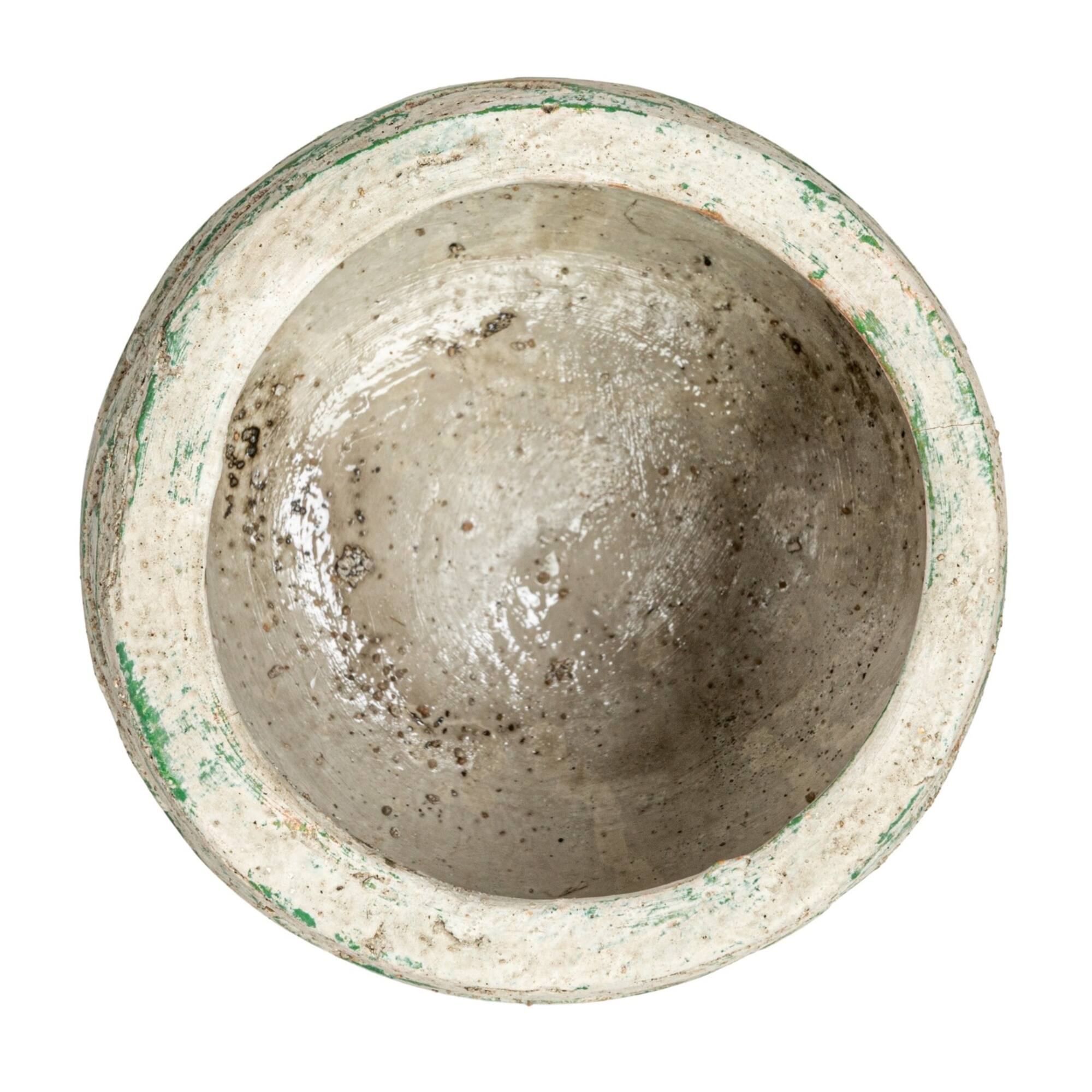 Hello Honey® 6.5" Green Debossed Circles Terra Cotta Planter